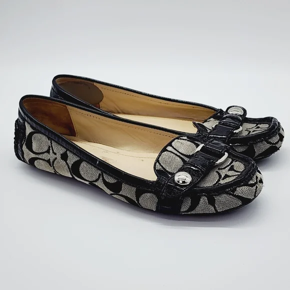 Flats Black Coach Loafers Womens Coach Black Leather Casual Flat